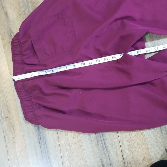 SPREAD GOOD CHEER Burgandy CNA Drawstring Scrub Pants - Picture 14 of 15